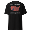 Black t-shirt with the I Was There red county map of the United States and Liberation Day 11.05.2024