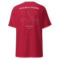Red t-shirt with the Saturday in Dixie stadium crowd and fireworks design